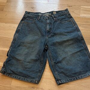 Anchor Blue Dark Blue Jean Baggy Knee Shorts